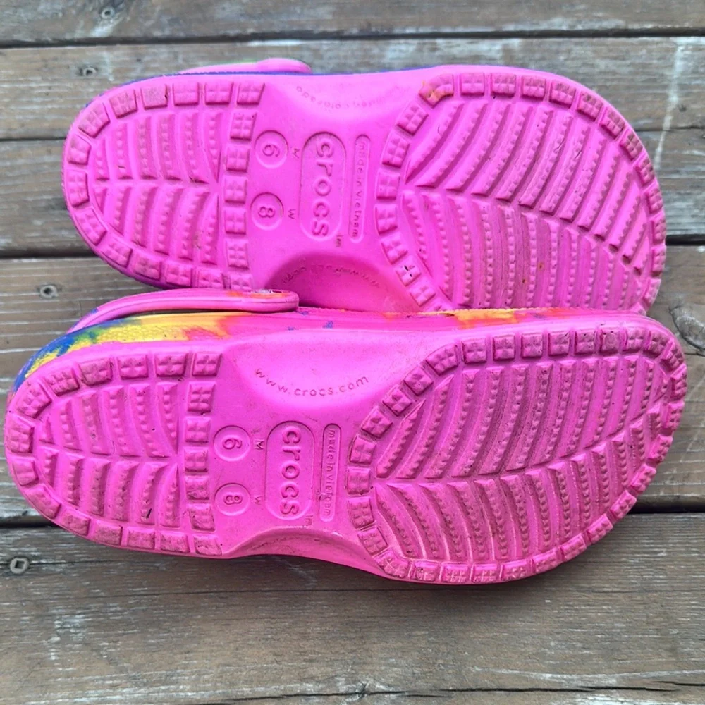 CROCS Pink and Yellow Sandals Playful and Stylish - Picture 6 of 6